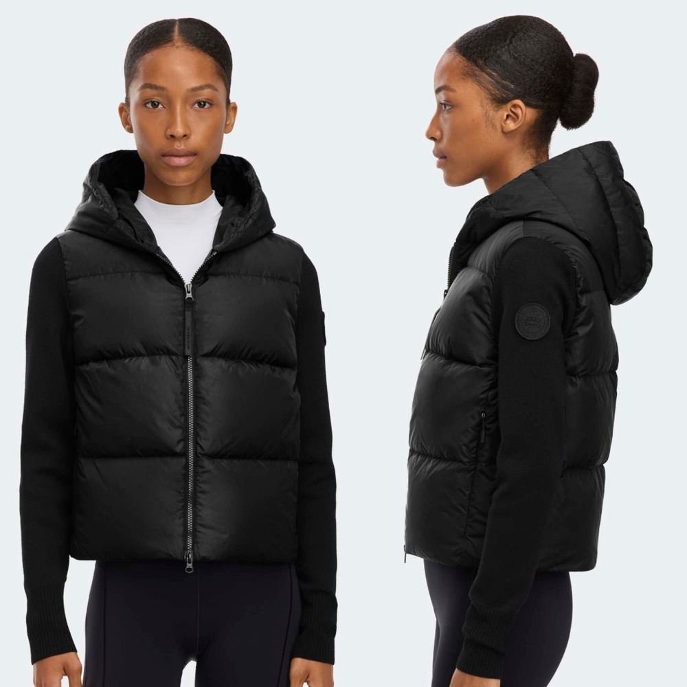 NWT‎ Canada Goose HyBridge® Wide Quilt Knit Hoody Black $795 - Women's Size XS